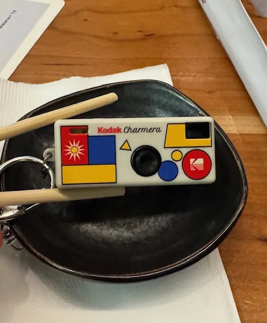 pic of my kodak camera being held w/ chopsticks :3